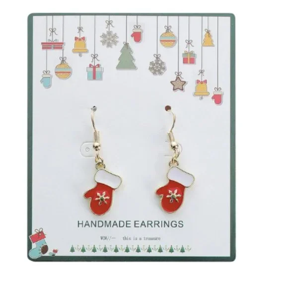 Geometric Christmas Earrings - Picture 3 of 3